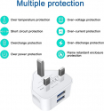 2 Port Multi USB Plug Adapter UK 10.5W/2.1A Wall Charger Mains
